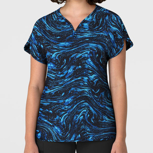 Print Custom <b>Scrubs</b> Design Stretch Nursing <b>Scrubs</b> Abstract Print <b>Top</b> V-Neck Print <b>Scrub</b> <b>Tops</b> for Women - Product Image 4
