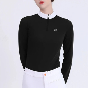 เสื้อครึ่งแขนยาวสำหรับขี่ม้าของผู้หญิงเสื้อสำหรับขี่ม้าแห้งเร็วป้องกันแบคทีเรีย - Product Image 5