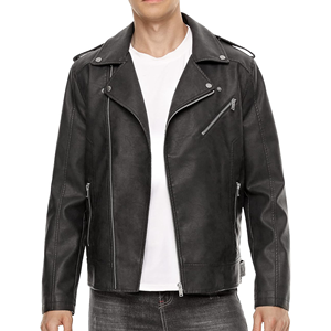 Chaqueta Bomber de Cuero Unisex, Casual de Invierno, Sólida, Lavada, Resistente al Viento, Ecológica, Corte Ajustado, Cierre con Cremallera, Servicio OEM - Product Image 3