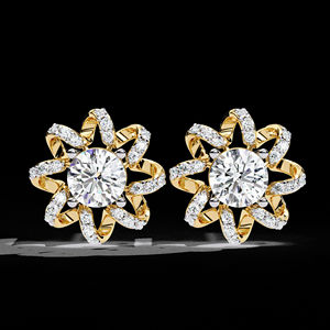 Bijoux sertis de diamants les plus vendus, style hip-hop tendance, moissanite VVS, boucles d'oreilles en or massif 14 carats, vente en gros - Product Image 1