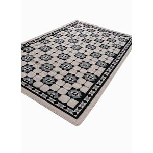 Alfombras de Lana Tejidas Planas Alhambra Ivory, Alfombras Rectangulares Geométricas Hechas a Mano para el Hogar, Sala de Estar, Pasillo, para Adolescentes, Viscosa, Bambú, Seda - Product Image 2