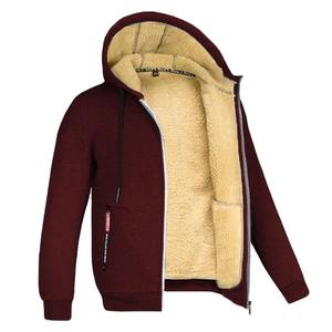 Vestes doublées en polaire Sherpa pour hommes, coupe-vent, sweat à capuche zippé, chaud, hiver, vêtements d'extérieur, hauts - Product Image 3