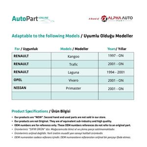 Lot de 2 buses de pulvérisation d'eau pour vitres arrière compatibles Renault pour KangooTrafic Laguna - Product Image 4