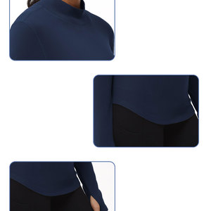 Camiseta de Manga Larga de Secado Rápido para Mujer, Cuello Alto, para Montar a Caballo, Camiseta Interior para Mujer - Product Image 3