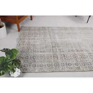 Alfombra Turca Vintage, Alfombra Oriental de Lana Gris de 4.3x8.1 pies (131x246 cm) - Product Image 3