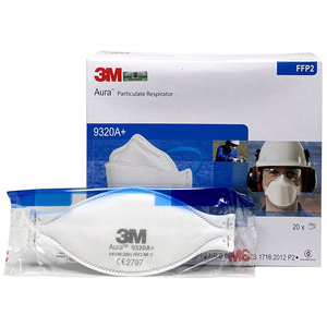 Respirateur jetable 3M 9320A + P2/FFP2 5 couches de conception à pli plat anti-poussière confortable et fiable Protection respiratoire - Product Image 1