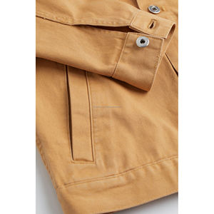 OEM Wholesale Custom Latest Custom Long Sleeve <b>Yellow</b> Jacket Oversize Denim Jackets for Men Casual Style Men Jackets - Product Image 4