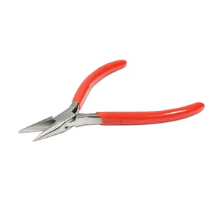 Flat Nose Jewelry Pliers Box Joint Red Color PVC Grip Handle Wire Bending Plier Jewelry Making Plier