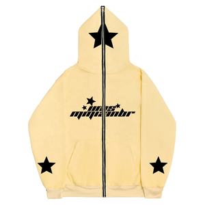 เสื้อฮู้ดมีซิปมีซิปสำหรับผู้ชายเสื้อมีฮู้ดผ้าคอตตอนเนื้อหนาพิมพ์ลายพัฟแบบกำหนดเองได้เสื้อมีซิป - Product Image 1