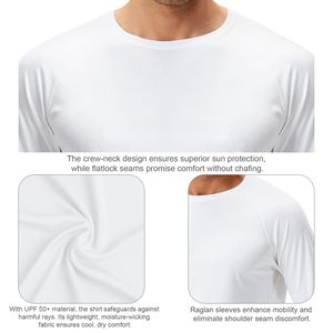 Camisetas personalizadas de manga larga para hombre resistentes al fuego de secado rápido UPF 50 + protección solar camiseta ligera entrenamiento pesca - Product Image 4