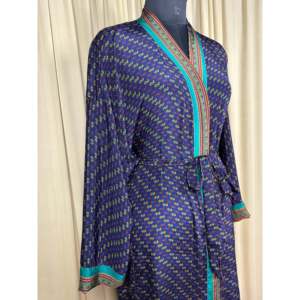 Recycled Silk Sari Women's Boho Chic Vintage <b>Beach</b> Cover Dress <b>Robe</b> for Resort Wear House Gypsy-Swimsuit Cover Ups - Product Image 5