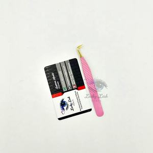 GPT-สีชมพูพร้อมปลายสีทองแหนบสำหรับต่อขนตาปริมาณ90องศาสำหรับการต่อขนตาบรรจุภัณฑ์/โลโก้แบบกำหนดเอง - Product Image 4
