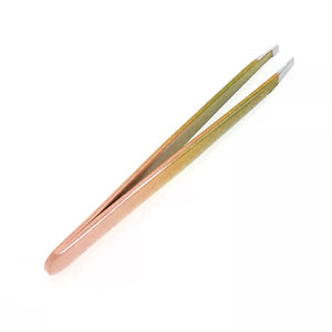 Pinzas para cejas de alta calidad, pinzas de extensión de cejas con agarre antideslizante simple recubierto de papel con punta inclinada - Product Image 4