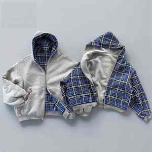 Sweat à capuche baggy réversible à fermeture éclair, tissu double face 100% coton écologique 3D, style streetwear QUICKSHOW, couleur contrastée - Product Image 4