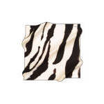 Luxury Digital Printed Satin Silk Medium Square Scarf Black and Off-White Zebra Pattern - Product Image 3
