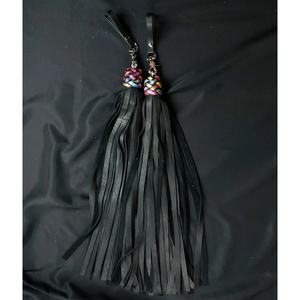 JEXMOO Fouets en cuir faits main personnalisés, outils artisanaux, couleur noire, nouveauté, 2 ensembles pour adultes, équipement de bondage international - Product Image 2