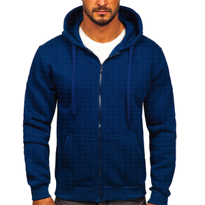 Hombres Essential Hoodies Algodón transpirable Manga larga Full Zip Up Hoodies Sudaderas de manga regular Sudaderas - Product Image 1