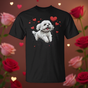 T-shirt pour amoureux des chiens maltesiens pour la Saint-Valentin avec un cœur pour les propriétaires et les amoureux des chiens - Product Image 3