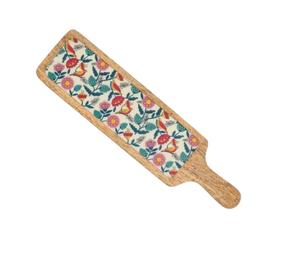 Bandeja de madera India hecha a mano de la mejor calidad, plato de servicio impreso de esmalte de lujo moderno para Bodas de Ramadán y decoraciones de Diwali - Product Image 1