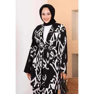 Conjunto de 2 piezas de mujer Hijab de viscosa estampado negro - Product Image 4
