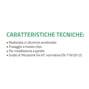 Grille d'admission en aluminium anodisé Tecnosystemi avec filtre amovible pour systèmes de climatisation - Produit de la catégorie Grilles et registres - Product Image 3