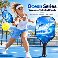 Raquette de pickleball en fibre de verre 16 mm, noyau en nid d'abeille PP, pressée à froid, légère, grand sweet spot, protection des bords, impression UV personnalisée OEM