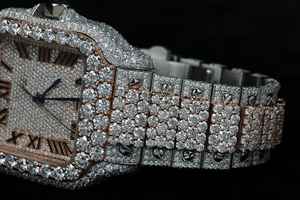 Meilleure qualité automatique Roamn chiffres VVS Moissanite diamant montre Rose or glacé luxe Antique Hip Hop carré pour nouveauté - Product Image 4