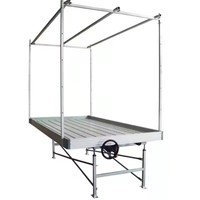 Grande table de culture hydroponique à ébb et flow pour semis, avec plateau roulant et structure en acier galvanisé, pour serres, culture de fleurs et de légumes