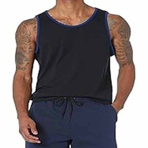 New Style Wholesale Breathable Knitted Sleeveless Polyester/Cotton <b>Drop</b> Armhole Tank Top for Men Workout Gym - Product Image 6