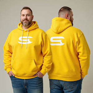 Venta al por mayor 100% algodón Plus Size Hoodie para hombres logotipo personalizado liso sólido con características anti-contracción estilo pulóver - Product Image 4