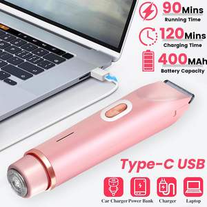 Rasoir électrique rechargeable par USB pour femmes, double lame, épilateur pour le bikini, les aisselles, le visage et le nez, étanche IPX7 - Product Image 4