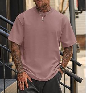 T-shirt à épaules tombantes 100% coton biologique 300GSM Coupe ample T-shirt uni Homme French Terry Sweat T-shirt lourd surdimensionné - Product Image 5