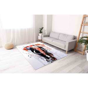 Tapis en aquarelle à l'effigie d'éléphants, tapis pour chambre d'enfant, tapis animalier, tapis faciles à nettoyer, tapis fin non tissé - Product Image 3
