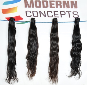 Vente en gros Extensions de cheveux humains vietnamiens ondulés naturels à un donneur, paquet de vagues profondes, brutes, vierges, chimiques, aucune perte - Product Image 4