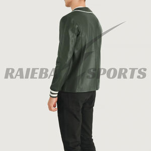 Venta caliente personalizado de los hombres de calidad superior de lana de seda de cuero Bomber Coat Stand Trending College Baseball Jacket - Product Image 6