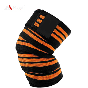 Sangles de soutien du genou élastiques de qualité supérieure, respirantes en Spandex/Polyester, fermeture réglable auto-agrippante, unisexe, logo personnalisé - Product Image 5