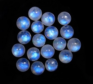 หินมูนสโตนสีน้ำเงินเพลิงสีฟ้าสำหรับทำเครื่องประดับอัญมณีทรงครึ่งวงกลมกึ่งมีค่าขัดด้วยมือ - Product Image 3