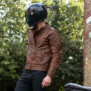 Nueva chaqueta de cuero de moto genuina ajustada a la moda para hombre, chaqueta de cuero de alta calidad para hombre para motorista - Product Image 3