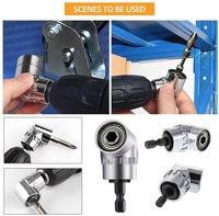 Kit d'adaptateurs d'angle droit 105 degrés pour perceuse, 4 pièces, tiges hexagonales 1/4, 3/8, 1/2 pouce, pour usine, DIY, OEM, ODM #   Douille en acier phosphate noir