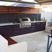 Armarios de cocina para exteriores de acero inoxidable 304 para Patio de gama alta, resistencia a los golpes, cocina multifuncional para Patio al aire libre