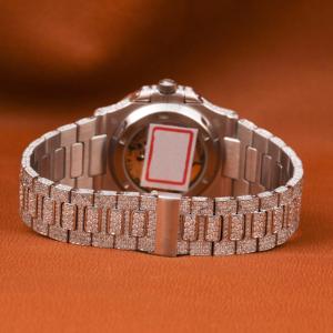 Reloj Iced de lujo para hombre Full Pave Hip Hop Bling Rose Gold Lab Grown Diamond Acero inoxidable Movimiento automático Estilo rapero Moda - Product Image 3