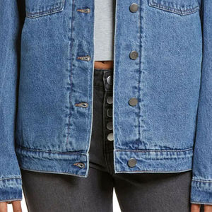 แจ็กเก็ตยีนส์ย้อมสีล้วนสำหรับผู้หญิงแจ็กเก็ตยีนส์ระบายอากาศได้ดีน้ำหนักเบา - Product Image 6