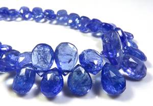 Top Collection African Blue Tanzanite Gems Pear Beads 6-12mm 8 "Strand Natural Tanzanite Faceted Beads para joyería y collar - Product Image 4