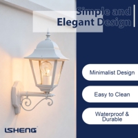 Lampe murale extérieure en aluminium de style classique blanc, IP44 étanche, lanterne LED, douille E27, porte de véranda