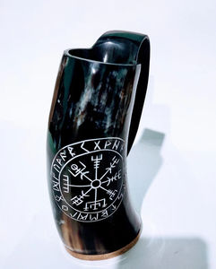 Taza Clásica de Cuerno, Artesanía Tallada y Pulida, Textura Natural Exquisita, Ecológica, Estilo Animal Indio, para el Hogar - Product Image 1