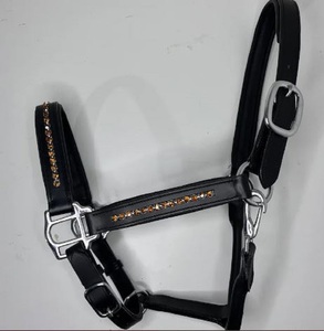 Adeefa Enterprise Leather Halter Golden <b>Crystal</b> For Horses With SS Fitting Headcollar for Horses. - Product Image 2