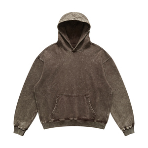 Pull à capuche en molleton de coton surdimensionné 100% unisexe Streetwear lourd broderie de poche kangourou à séchage rapide vêtements d'hiver - Product Image 1