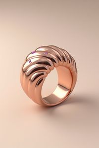 14K Solid Gold Croissant <b>Ring</b> Ruby Accent Custom Fine Jewelry Rhodium-Plated Flush <b>Set</b> Gemstone Shrimp <b>Ring</b> for Weddings Parties - Product Image 4