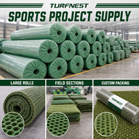 Gazon hybride Turfnest pour terrains de football professionnels, renforcement en maille pour gazon naturel, rouleau vert personnalisé jusqu'à 4 m de largeur