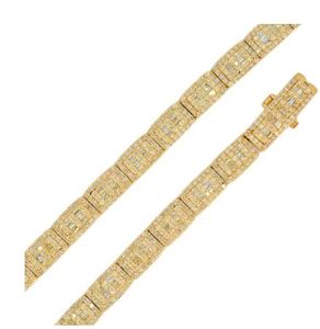 Colgante de Lujo para Hombre de Plata de Ley 925 y Oro Blanco de 14K con Moissanita VVS1, Cadena Cubana con Dije Invertido, Estilo Hip Hop para Fiesta - Product Image 3